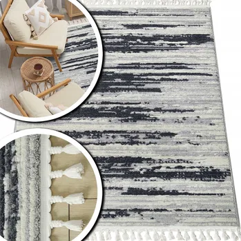 Koberec KOBEREC SHAGGY AREZZO ŠEDÝ KOBEREC DO LOŽNICE KOBEREC BOHO DO OBÝVACÍHO POKOJE 80x150