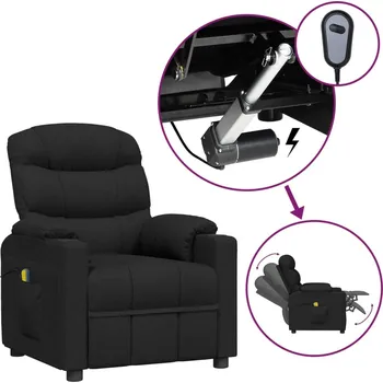 Obývací pokoj Elektrické masážní křeslo černé textil IM_3143505