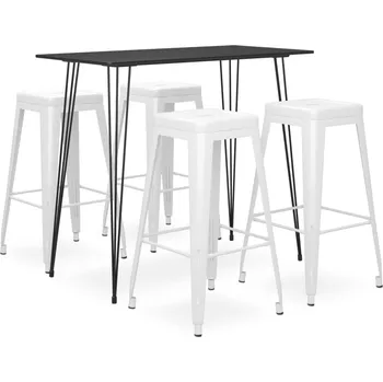 Jídelní set 5dílný barový set černobílý IM_3057374