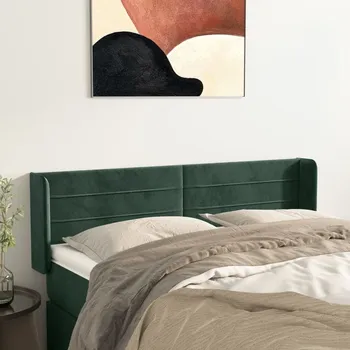 Čelo postele typu ušák tmavě zelená 147x16x78/88 cm samet IM_3118959