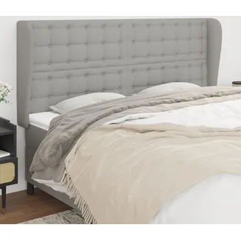 Čelo postele typu ušák světle šedé 203x23x118/128 cm textil IM_3118412