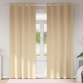 Závěsy na zatemnění s kroužky 2 pcs Krémová 260 x 140 cm IM_4107377