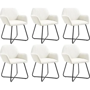 Jídelní židle Jídelní židle 6 ks krémové textil IM_277099