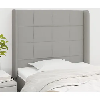 Čelo postele typu ušák světle šedé 93x16x118/128 cm textil IM_3119562