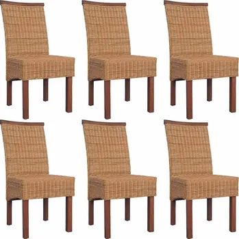 Jídelní židle Jídelní židle 6 ks hnědé přírodní ratan IM_274203