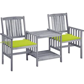 Zahradní židle s čajovým stolkem a poduškami masivní akácie IM_3061313