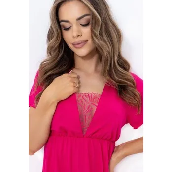 Dámské noční prádlo Noční košilka Biggi Marisa - viskóza Sytě červená (amarant) 6XL(52)