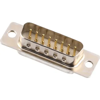 Elektronická součástka Konektor D-SUB DB15 (DE15), samec, 15pin - pájecí miska Bílá