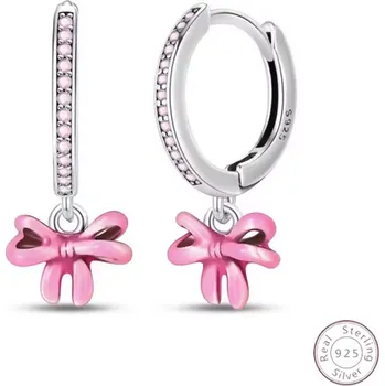 Náušnice Prosperk Náušnice kroužky růžové mašličky