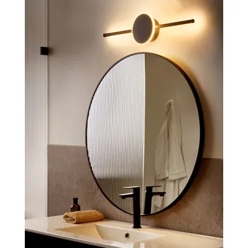 Nástěnné svítidlo LED nástěnná lampa na obrazy, černá kovová akrylová koupelnová zrcadlová lampa, moderní design Beliani