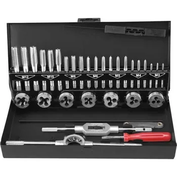 Závitořezný nástroj Závitníky a závitová očka, sada 32ks, M3-M4-M5-M6-M8-M10-M12, EXTOL