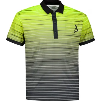 Pánské tričko Pánské funkční triko s límečkem premium ALTISPORT VOJ/ALM031TR05 ČERNÁ/NEON YELLOW 5XL