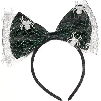 Čelenka Halloween mašle s pavouky