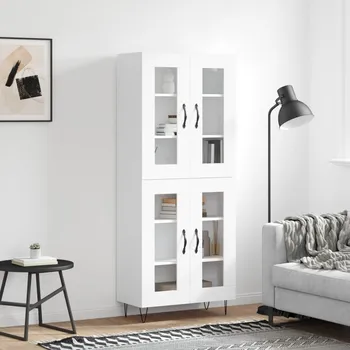 přebalovací pult a komoda Skříň highboard bílá 69,5 x 34 x 180 cm kompozitní dřevo Bílá3198305