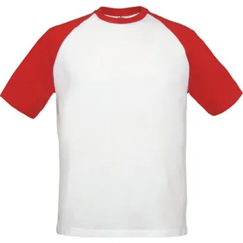 Pánské tričko B&amp;C Pánské tričko TU020 White-Red M