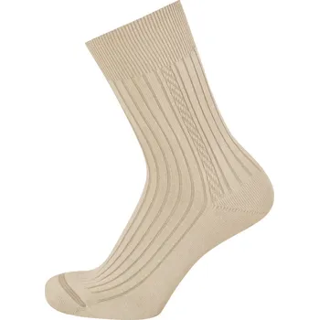 Pánské ponožky KNITVA Pánské bavlněné ponožky KAREL - 5 párů béžová světlá 45