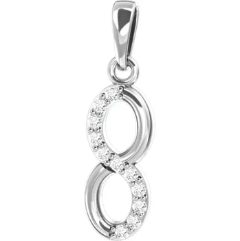 Přívěsek Couple, Zlatý přívěsek Forever, bílé zlato se zirkony, 585-66-2-0267.1B00.0.00.001.23