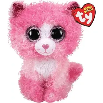 plyšák Beanie Boos REAGAN růžová kočka s kudrnatými vlasy