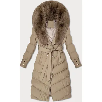 Béžová zimní bunda s kožešinovým límcem S'west (R8500-12) odstíny béžové M (38)