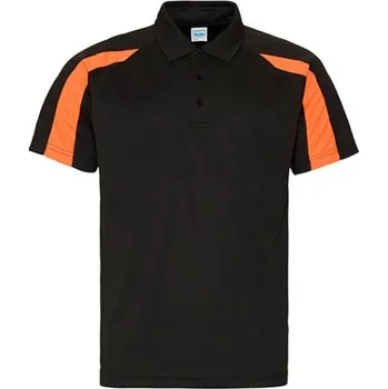 Pánská košile Just Cool Pánská polokošile JC043 Jet Black-Electric Orange S
