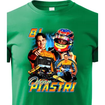 Chlapecké tričko Dětské tričko F1 - Oscar Piastri, Barva Zelená, Velikost 110 cm/4 roky, Canvas Dětské tričko Bezvatriko.cz 2857