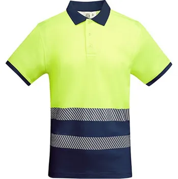 Pánské tričko Roly Atrio Pánské reflexní polo tričko HV9318 Navy Blue 55-Fluor Yellow 221 XXL