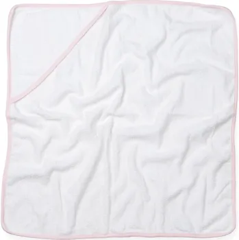 Towel City Dětský ručník s kapucí TC036 White-Pink 75 x 75 cm