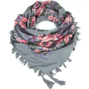 Šála ArtOfPolo Lidová Folk šála 100cm Šedá