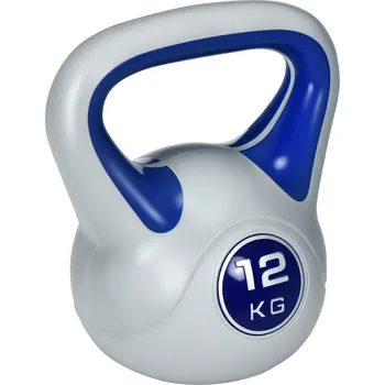SPORTNOW Kettlebell 12 KG, vhodný na podlahu, pro silový trénink a fitness, modrý, ideální pro domácí trénink |