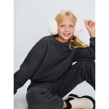 Dívčí oblečení Sinsay - Mikina s kulatým výstřihem z imitace beránka - šedá - 095GC-90X - 095GC-90X-140