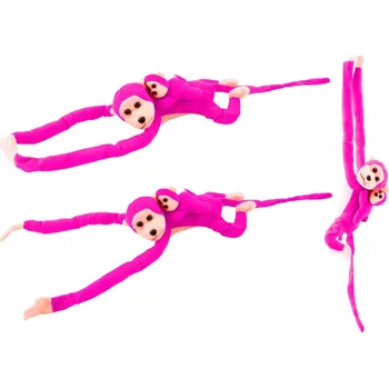 plyšák Plyšák Opička s Mládětem Tmavě Růžová se Zvukem 70 cm