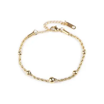 Náramek Náramek z nerezové oceli kroucený - 1 ks - 2 zlatá