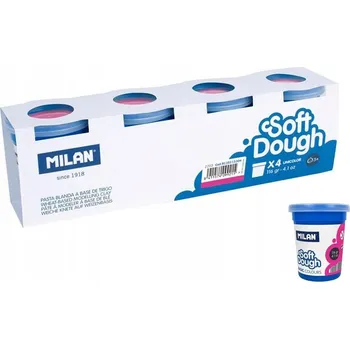 Modelovací hmota Kreativní modelovací hmota pro děti MODELÍNA Basic 116g 4 kelímky růžová MILAN