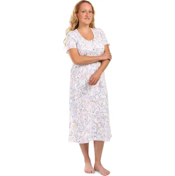 Dámská noční košile Lamido Dámská noční košile Danča modrorůžový vzor na bílé L (CZ48 / EU44 (L)) - doprava od 59 Kč