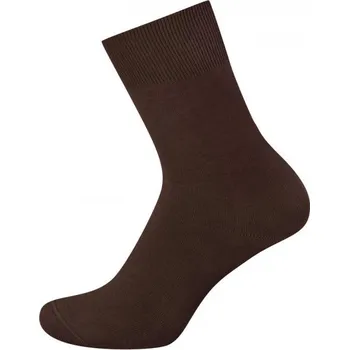 Pánské ponožky KNITVA 100% bavlněné ponožky EMIL - 10 párů hnědá 45