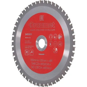 Pilový kotouč Kotouč pilový s SK plátky pro řezání kovu 185x2.0x20 48 zubů, DRAUMET