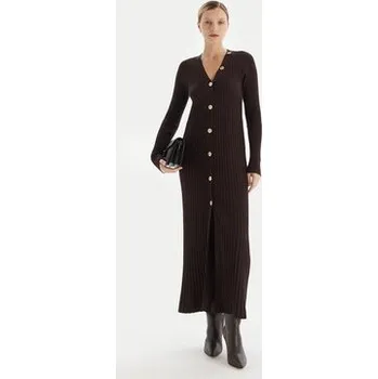 Dámské šaty TWINSET Úpletové šaty 252TT3400 Hnědá Slim Fit XXL