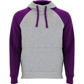 Pánská mikina Roly Badet Unisex mikina s kapucí SU1058 Heather Grey 58-Purple 71 L
