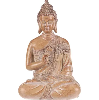 Buddha - polyresinová figurka, barva sv. hnědá - KEO076