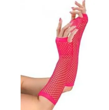 Karnevalový kostým Długie rękawiczki bezpalcowe różowe neon
