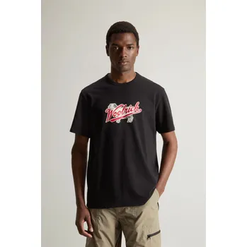 Pánské tričko TRIČKO WOOLRICH SHEEP GRAPHIC T-SHIRT BLACK