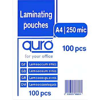 Laminovací fólie AURO laminovací fólie A4 250 mic - lesklá, 100 ks | extra silné