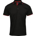 Premier Workwear Pánské funkční polo triko PR618 Black-Red -ca. Pantone 200 4XL