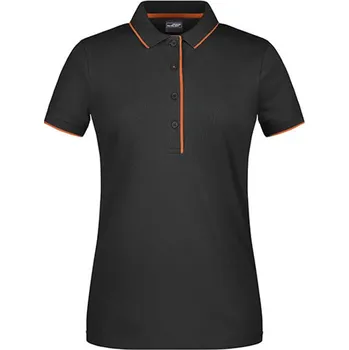 Dámské tričko James&Nicholson Dámská polokošile JN727 Black-Orange M