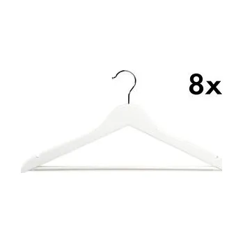 Ramínko Šatní ramínka 8 ks, lotosové dřevo, bílé KESPER 67147
