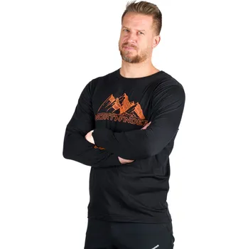 Pánské tričko Northfinder Pánské tričko s dlouhým rukávem ze směsi merino vlny ERNESZT, černá, S