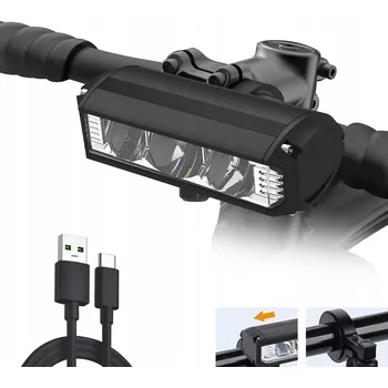 Cyklosvítilna Silné PŘEDNÍ SVĚTLO na KOLO LED 900lm svítilna 2000mAh SADA na KOLO