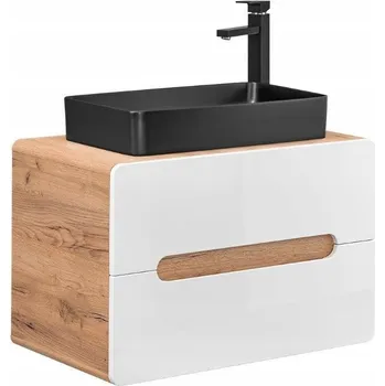 Koupelnový nábytek Skříňka Comad Aruba 829 bílá / dub craft zlatý s umyvadlem E6275 black