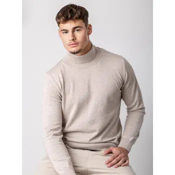 Pánský svetr Pánský bavlněný béžový rolák R01, VELIKOST XL