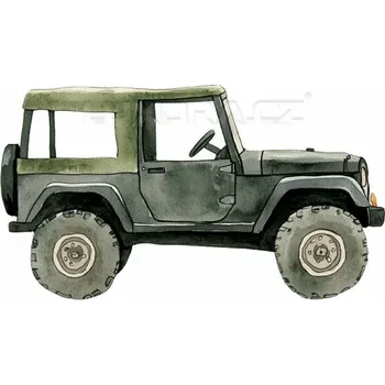 Nášivka Nažehlovačka Terénní auto tmavé - 12 x 7 cm